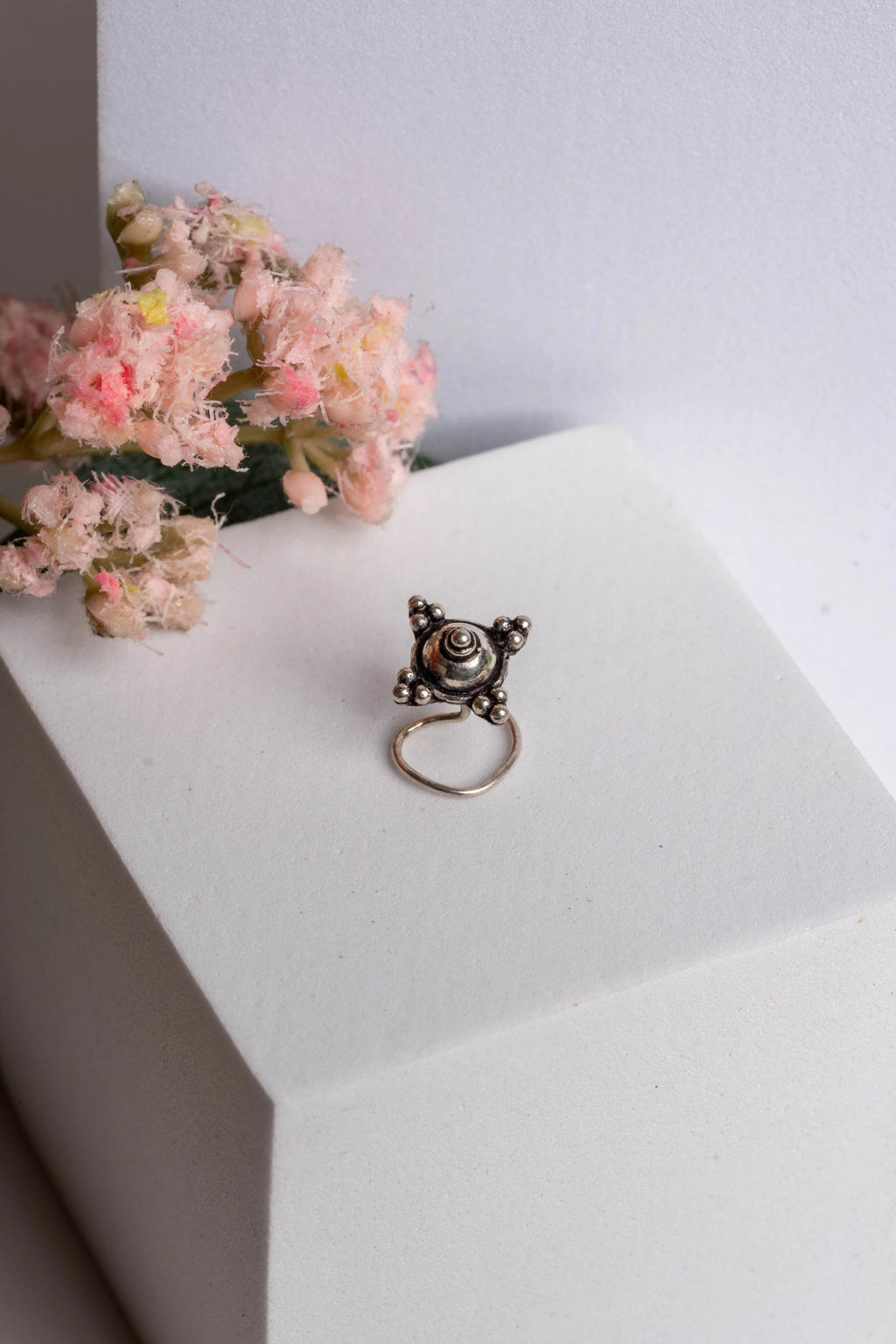 92.5 Pure Silver Nose Pin - Piercing Silver Nosepin Design - Lookandadorn.com