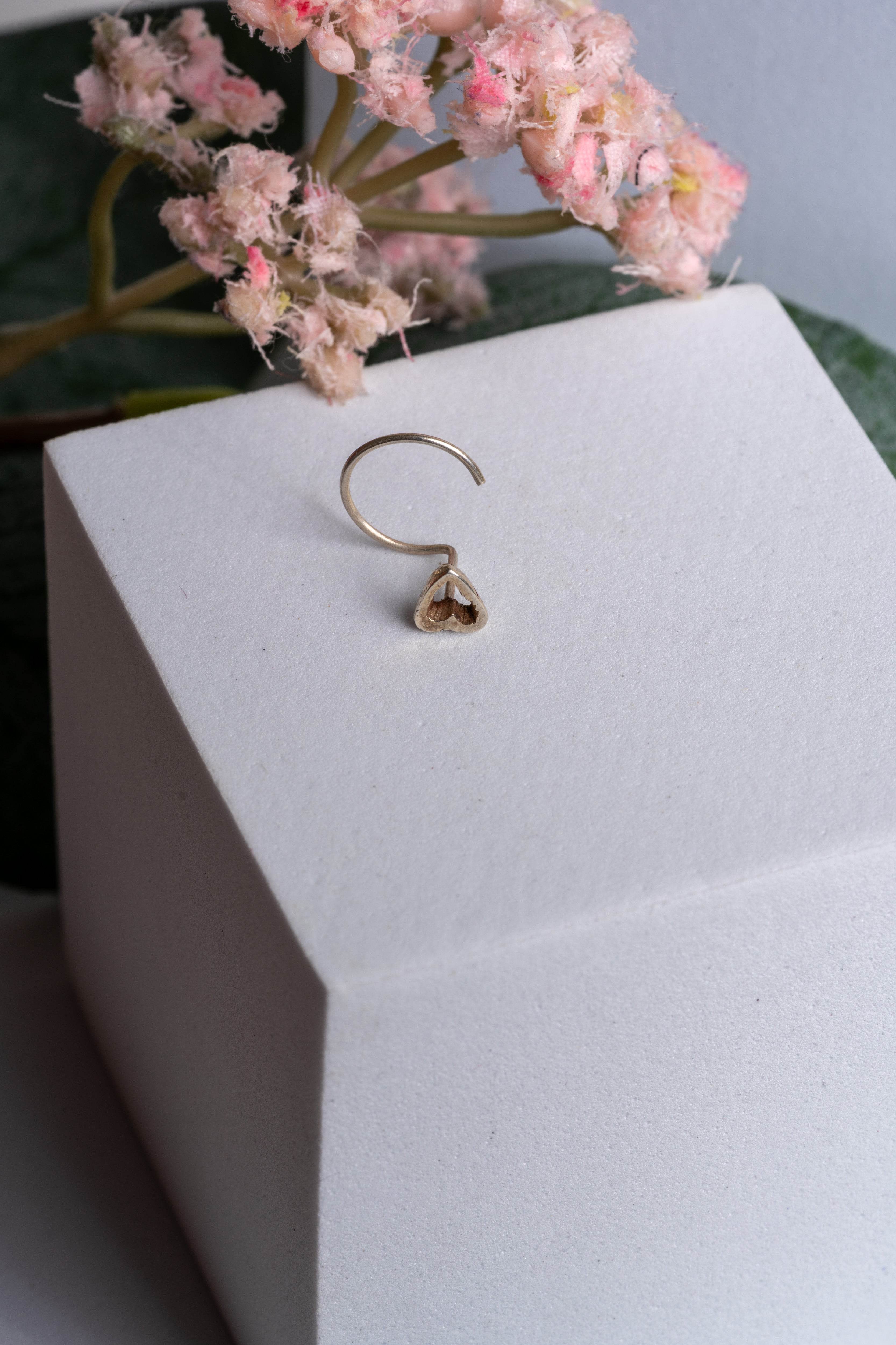 92.5 Pure Silver Nose Pin - Piercing Silver Nosepin Design - Lookandadorn.com