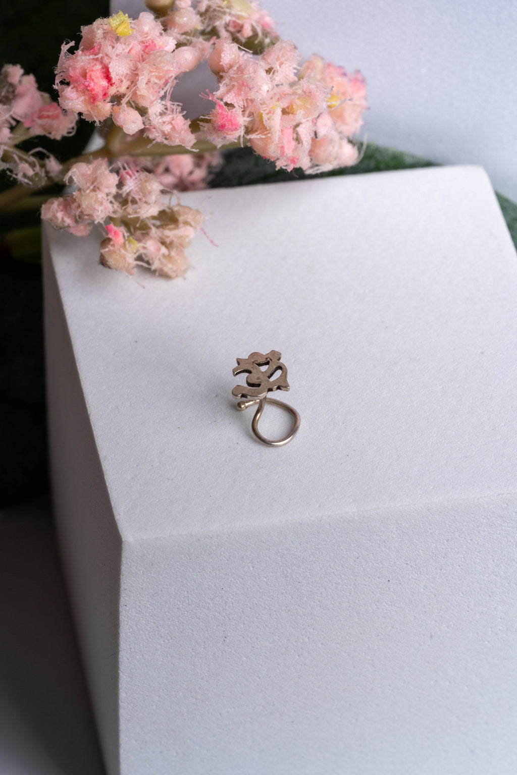 92.5 Pure Silver Nose Pin - Piercing Silver Nosepin Design - Lookandadorn.com