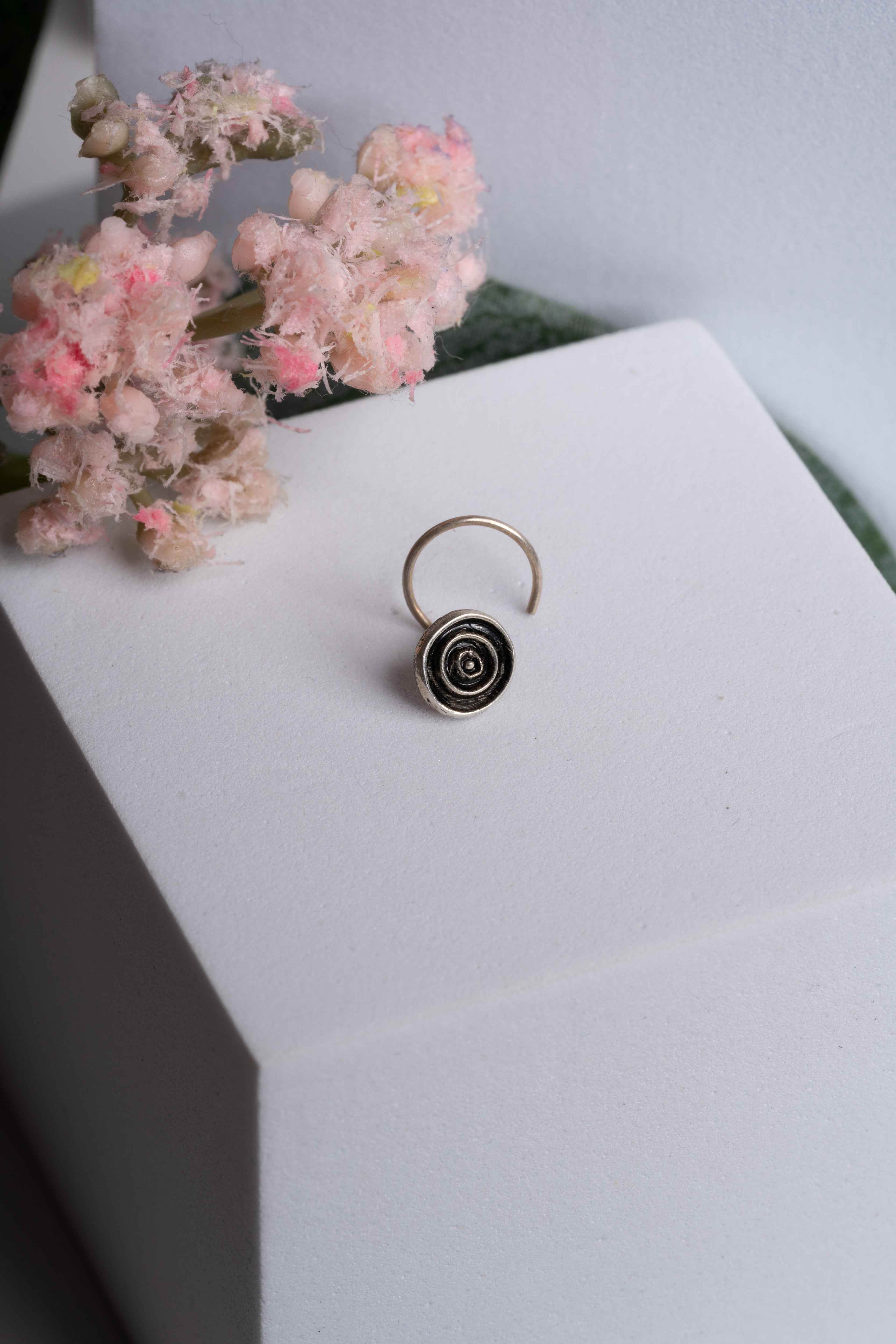 92.5 Pure Silver Nose Pin - Piercing Silver Nosepin Design - Lookandadorn.com