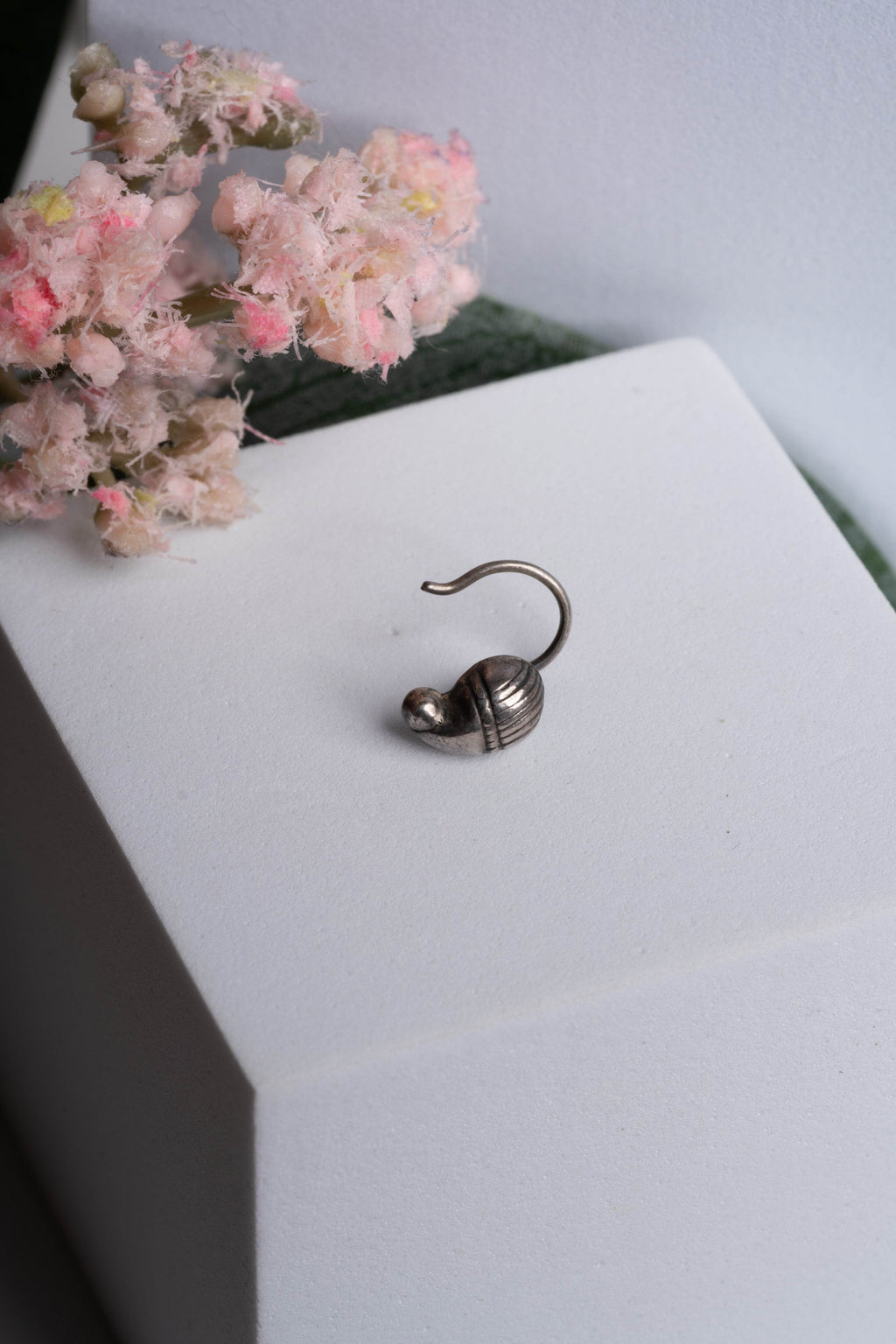 92.5 Pure Silver Nose Pin - Piercing Silver Nosepin Design - Lookandadorn.com