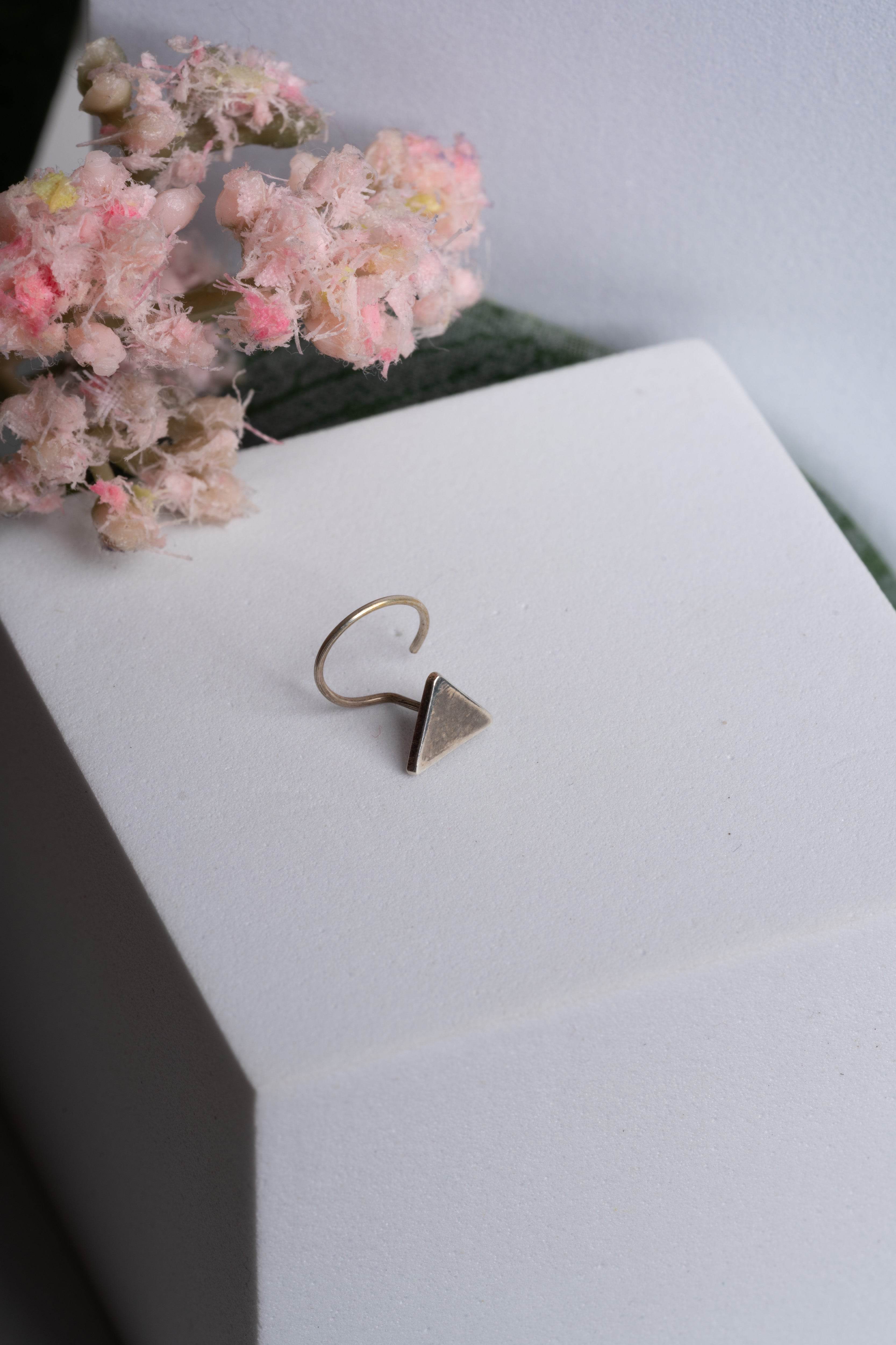 92.5 Pure Silver Nose Pin - Piercing Silver Nosepin Design - Lookandadorn.com