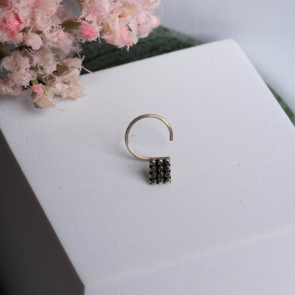 92.5 Pure Silver Nose Pin - Piercing Silver Nosepin Design - Lookandadorn.com