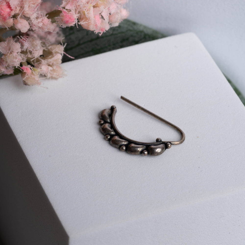92.5 Pure Silver Nose Pin without Piercing - Clip-On Design Silver Nose Pin - Lookandadorn.com