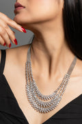Designer White American Diamond Sterling Silver Necklace - Lookandadorn.com