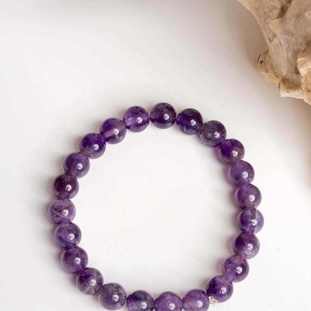 Handmade Amethyst Stone Bracelet for Focus Stress Healing and Mental Clarity - Lookandadorn.com