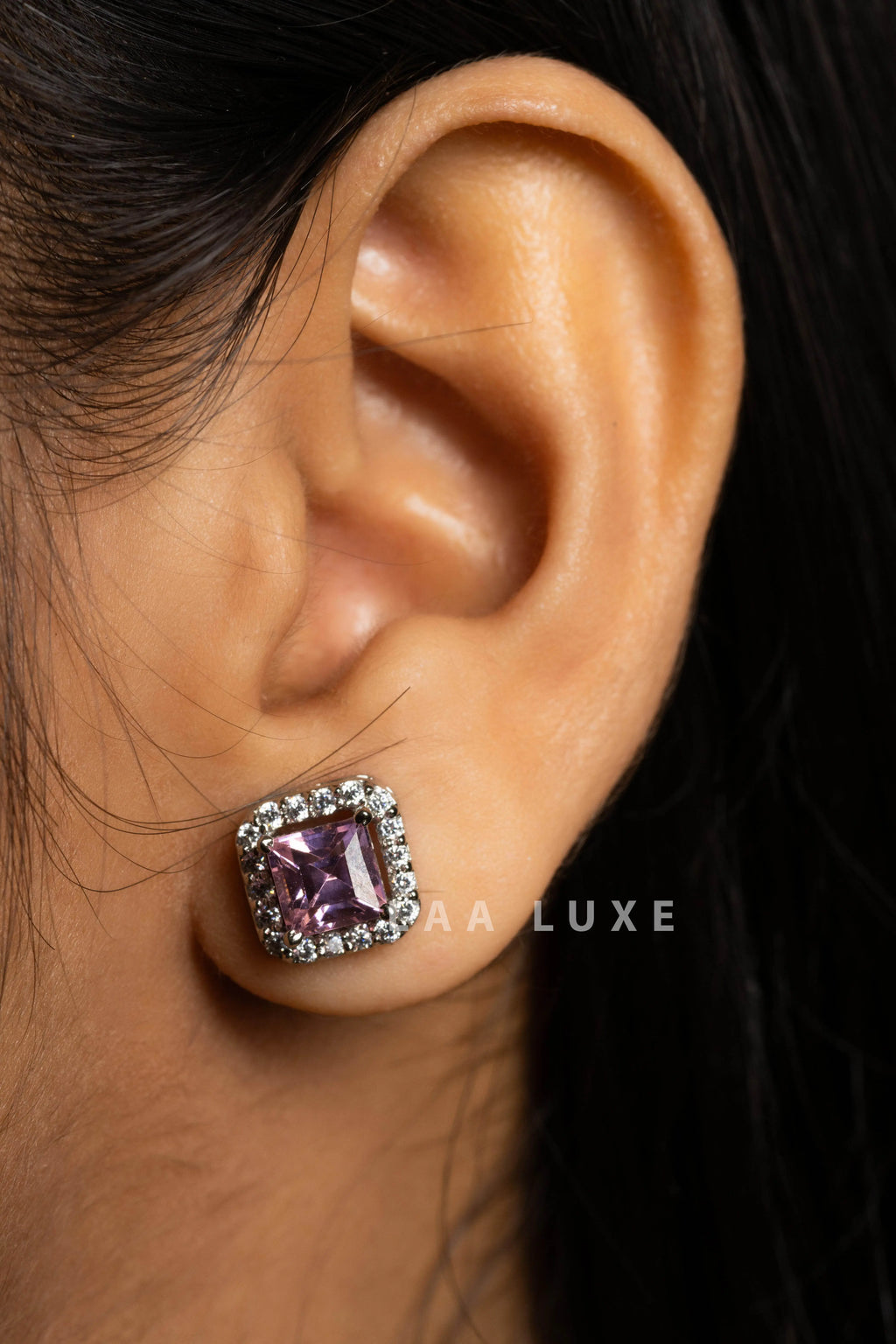 Pink Sapphire American Diamond Sterling Silver Necklace Set - Lookandadorn.com