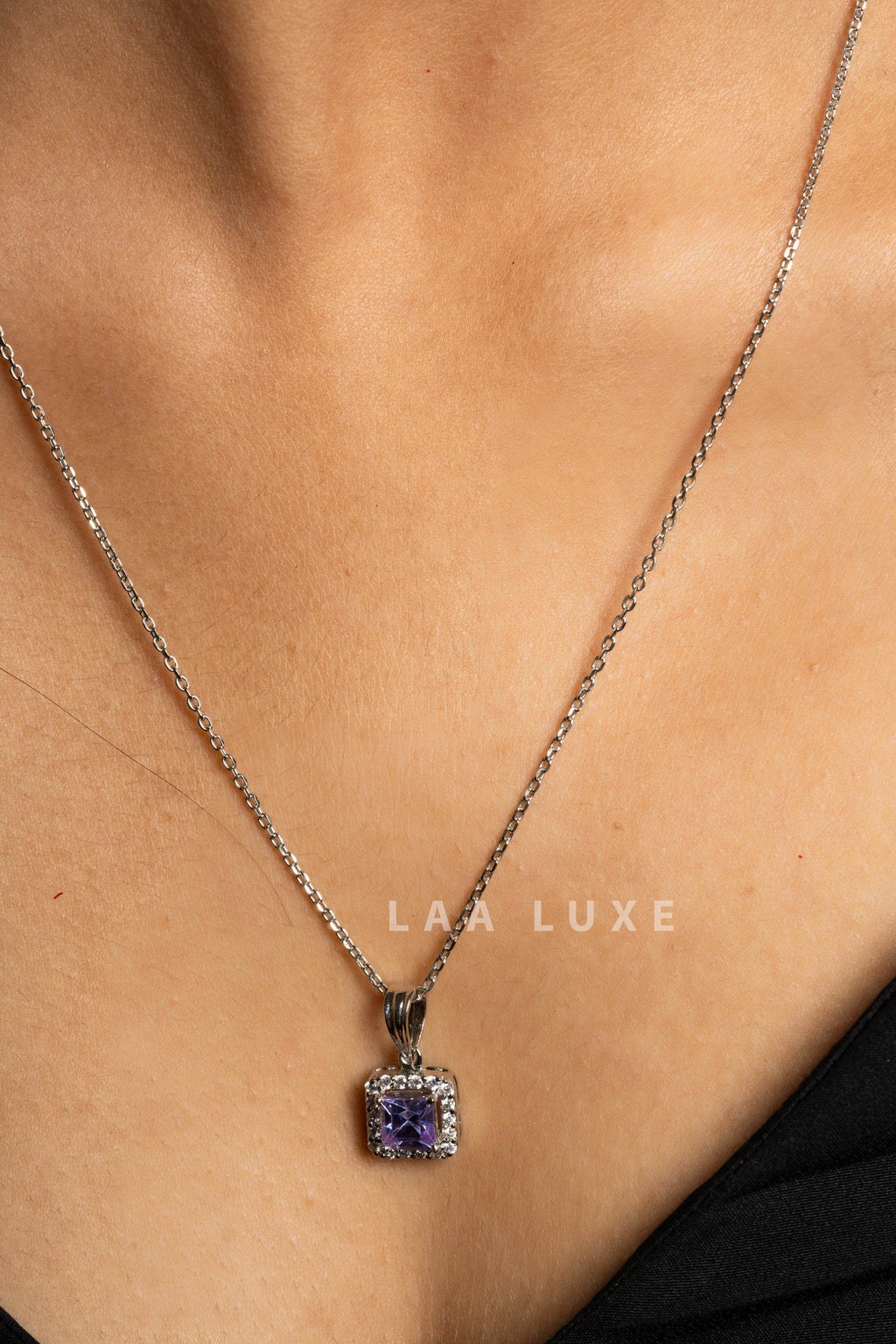 Violet Sapphire American Diamond Sterling Silver Jewelry Set - Lookandadorn.com