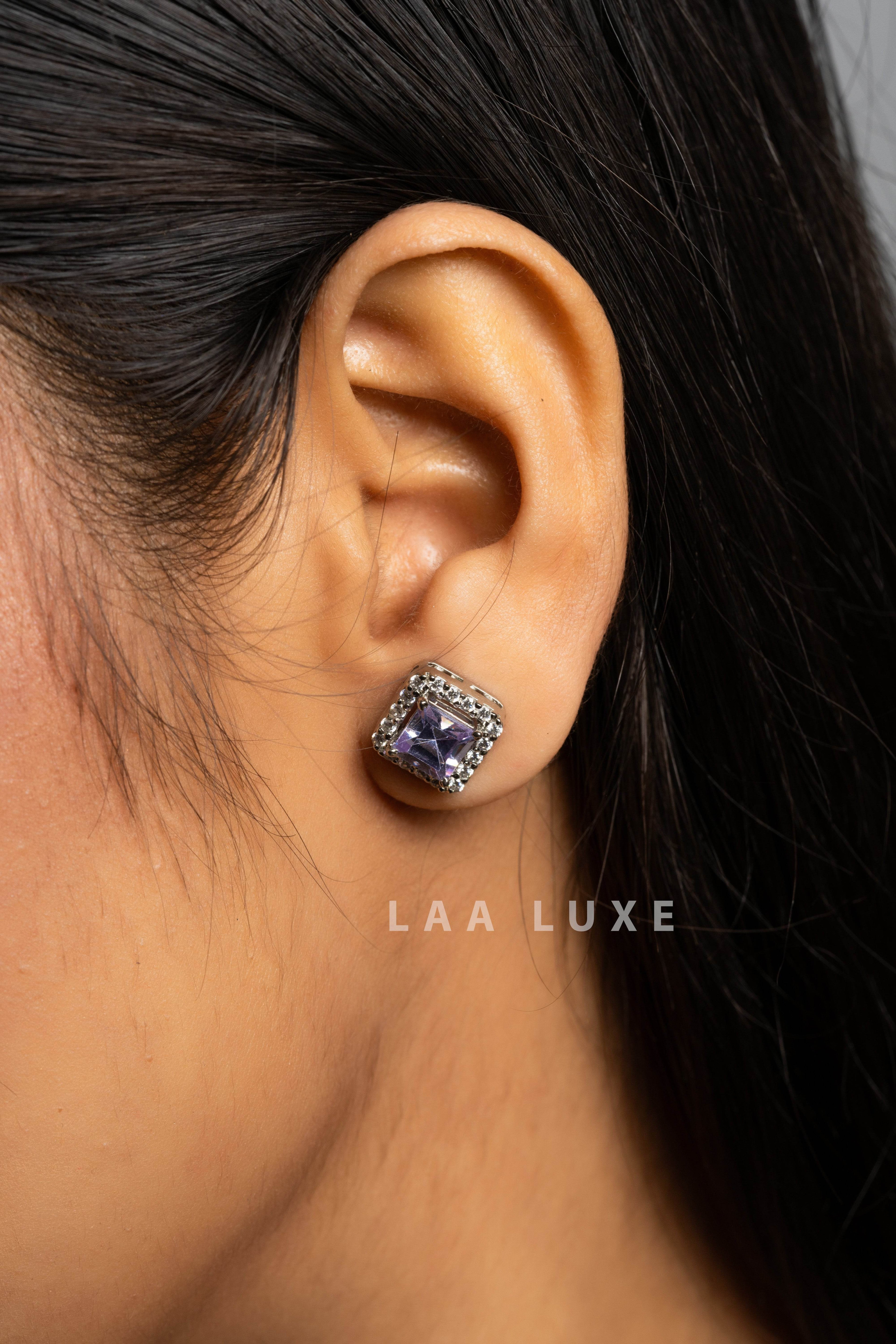 Violet Sapphire American Diamond Sterling Silver Jewelry Set - Lookandadorn.com