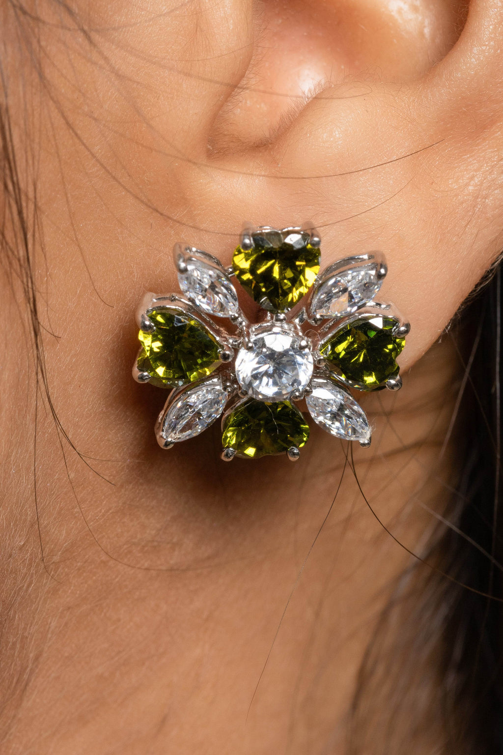 Pearl with American Diamond Sterling Silver Necklace and Earring Set - Lookandadorn.com