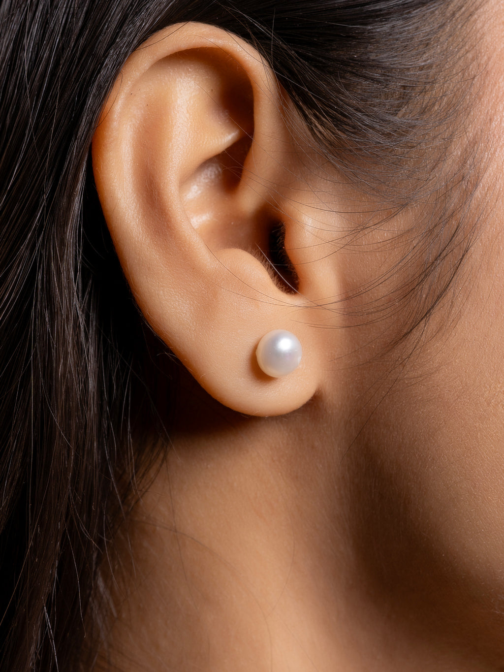 Fresh Water Pearl Triple Line Necklace Set with Earrings