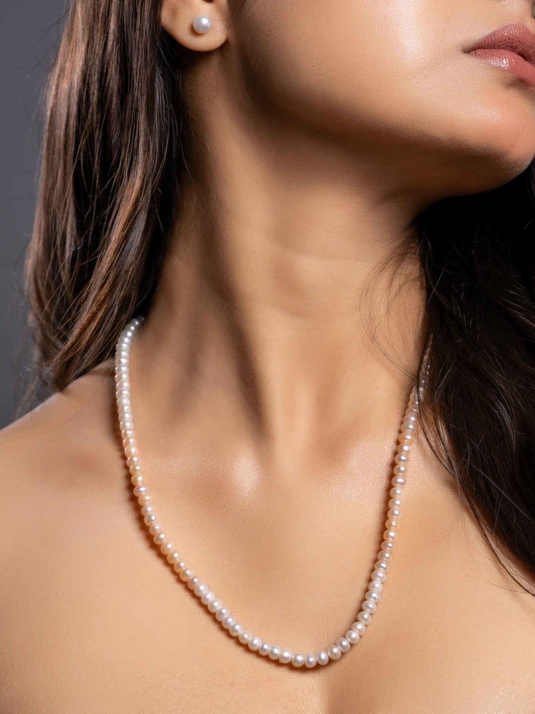Fresh Water Natural Pearl  Necklace Set with Earrings