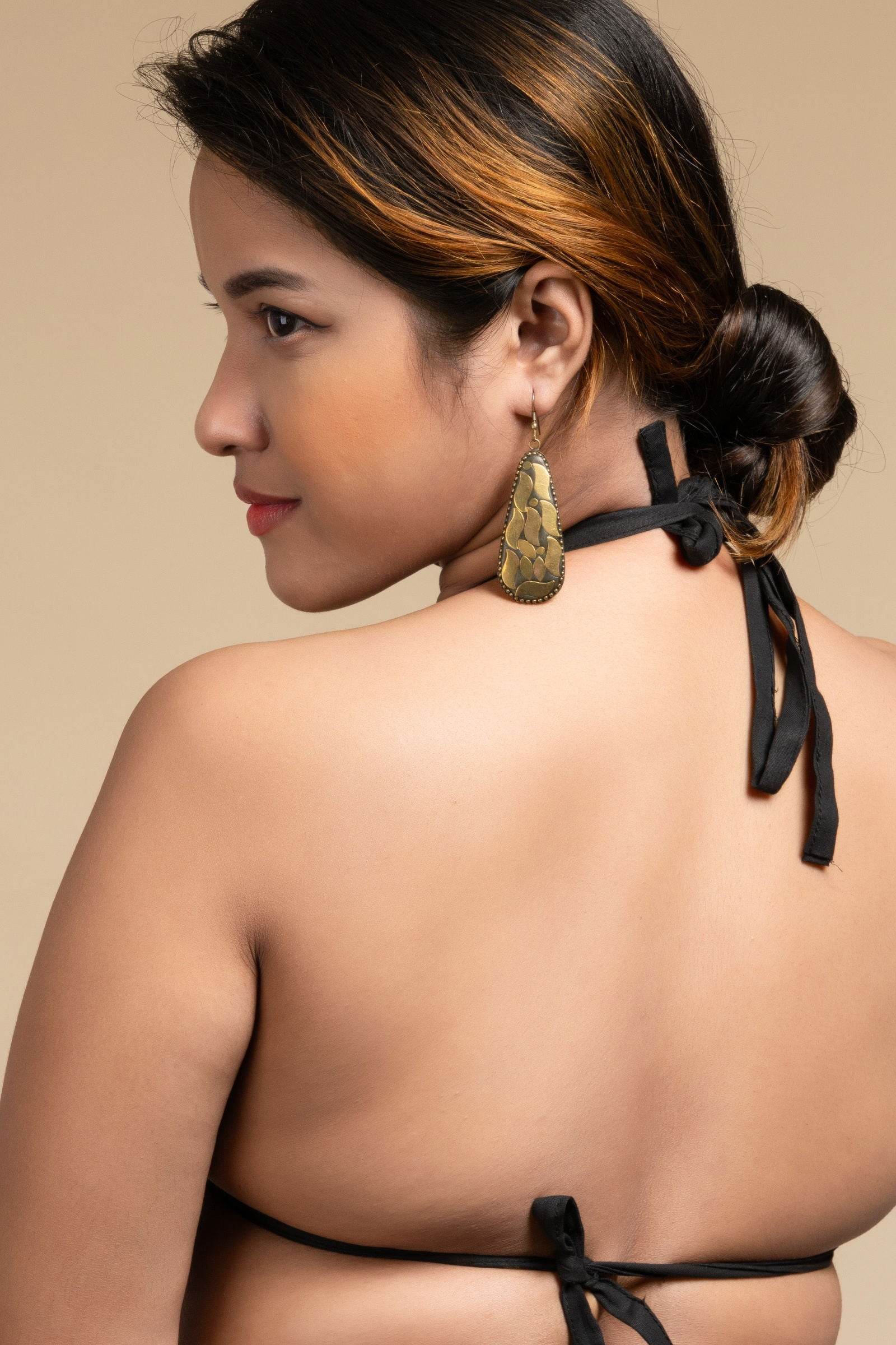 Designer Black Backless Halter Neck Non Padded Bikini Blouse For Women - Lookandadorn.com