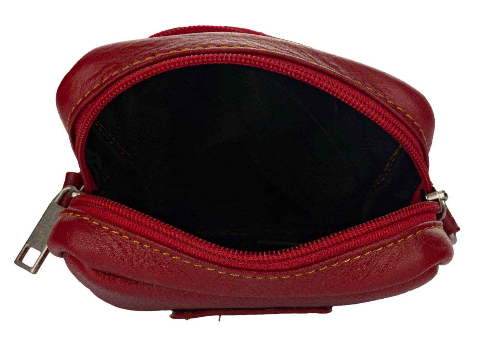 Genuine Leather Red Sling Bag with 4 Compartments - Versatile Cross Body and Waist Messenger Bag - Lookandadorn.com