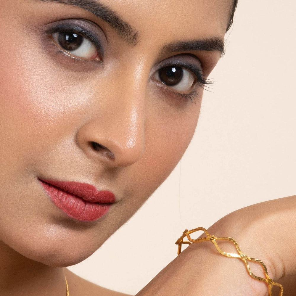 Gold Plated Designer Bangle with Intricate Detailing - Copper Jewelry for All Occasions - Lookandadorn.com