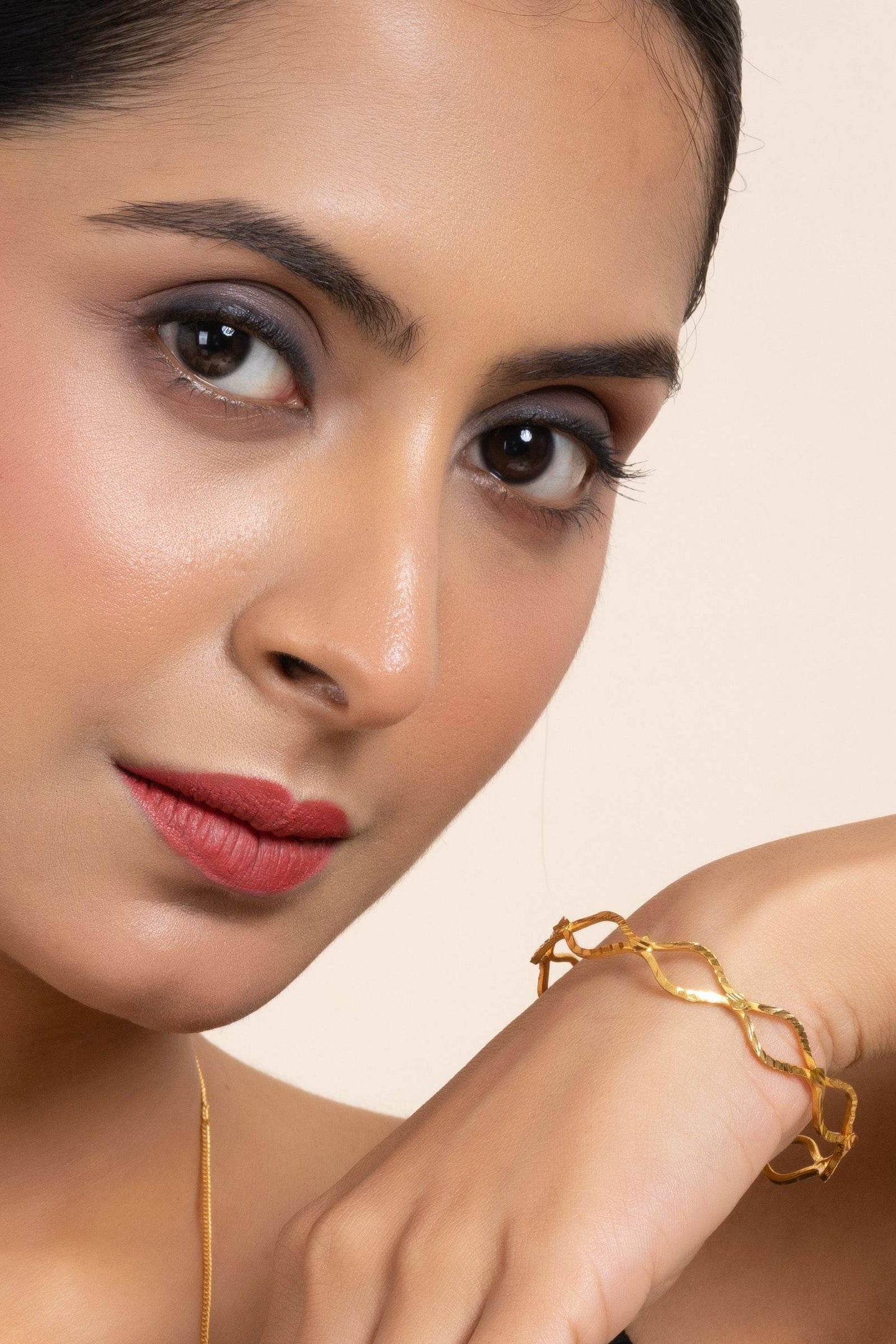 Gold Plated Designer Bangle with Intricate Detailing - Copper Jewelry for All Occasions - Lookandadorn.com