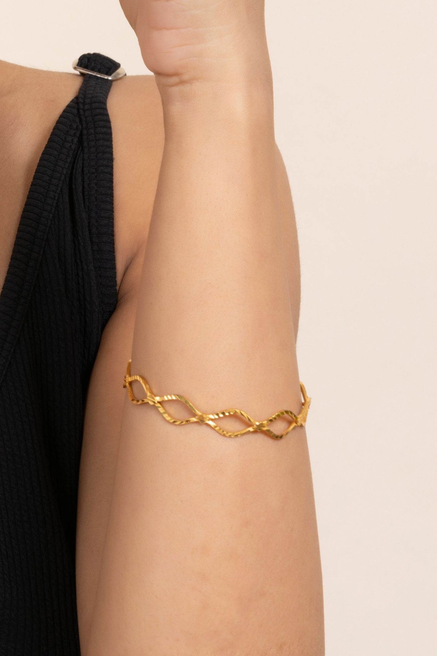 Gold Plated Designer Bangle with Intricate Detailing - Copper Jewelry for All Occasions - Lookandadorn.com
