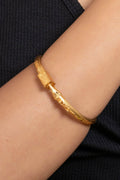 Gold Plated Designer Noa Bangle - Copper Jewelry for All Occasions, Elegant & Non-Allergic - Lookandadorn.com