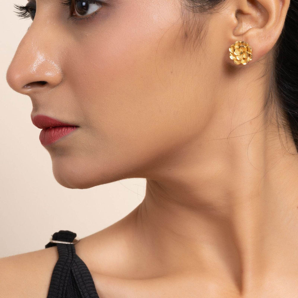 Gold Plated Double Layer Flower Stud Earrings - Exquisite Jewelry for All Occasions - Lookandadorn.com