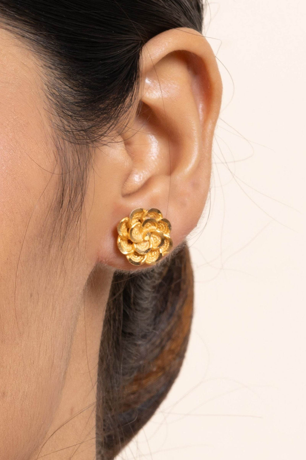 Gold Plated Double Layer Flower Stud Earrings - Exquisite Jewelry for All Occasions - Lookandadorn.com