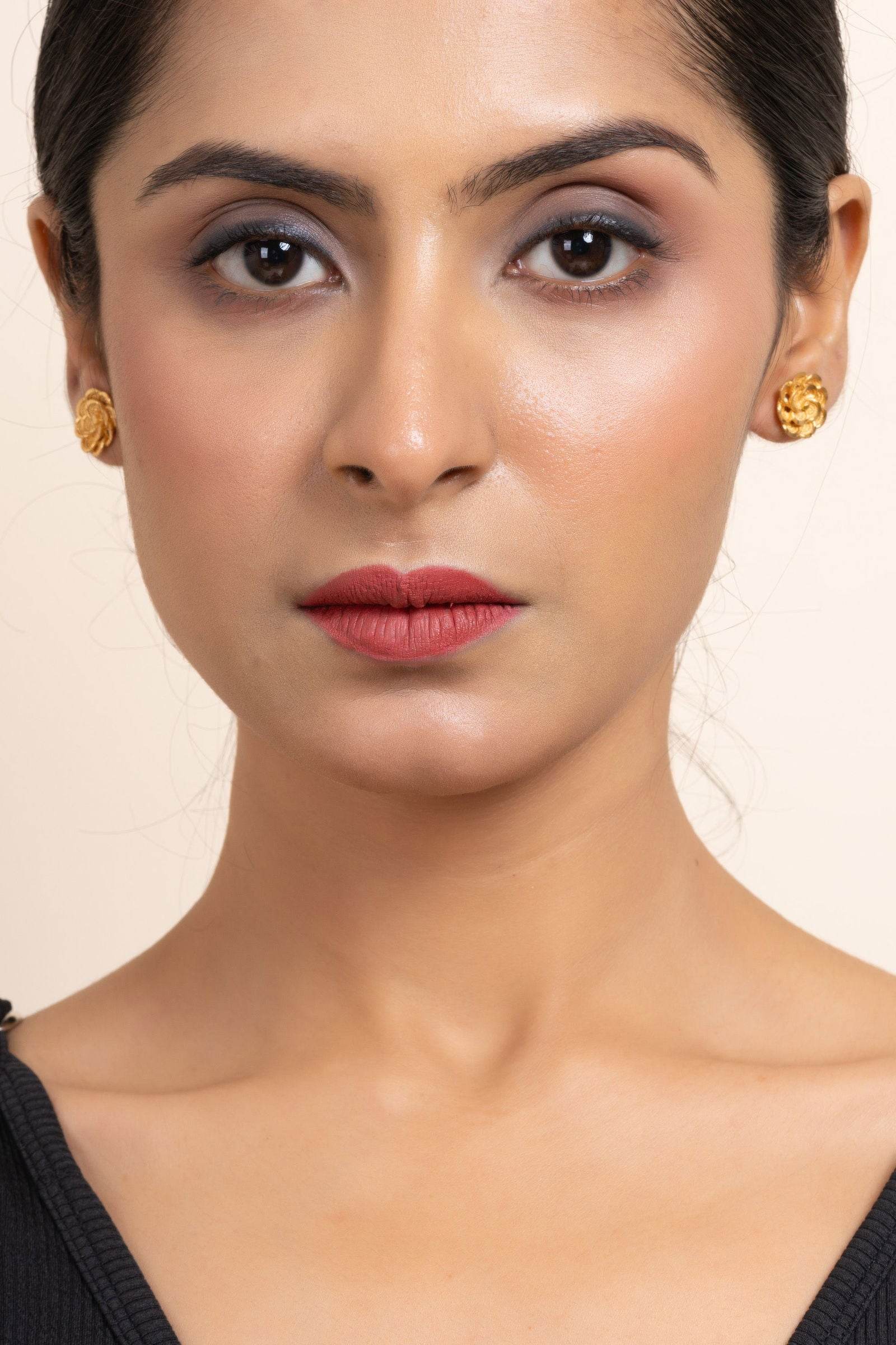 Gold Plated Double Layer Flower Stud Earrings - Exquisite Jewelry for All Occasions - Lookandadorn.com