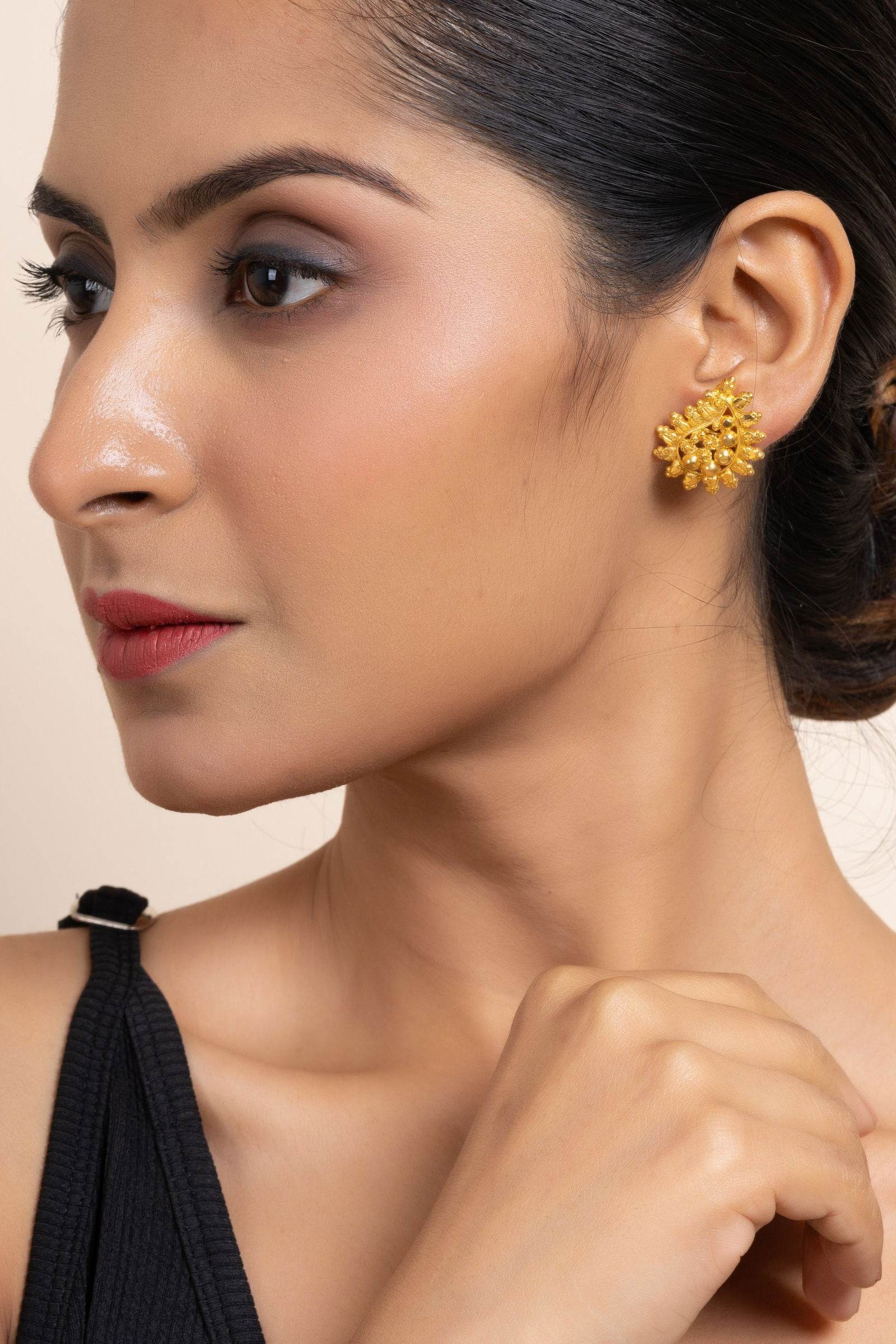 Gold Plated Mango Motif Earrings Elegant Style 550 Lookandadorn