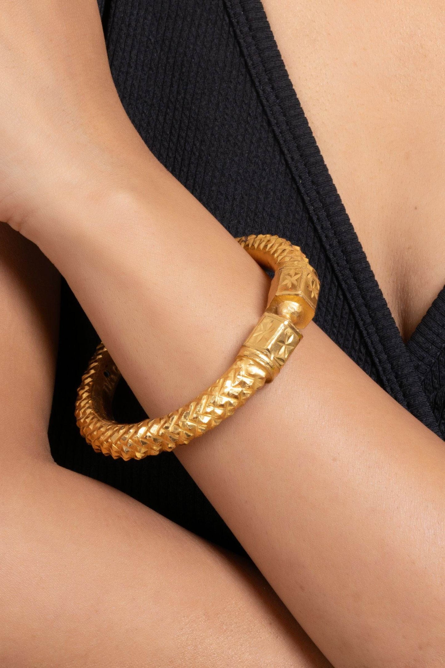 Gold Plated Nakshi Design Bangle - Exquisite Copper Jewelry for All Occasions - Lookandadorn.com