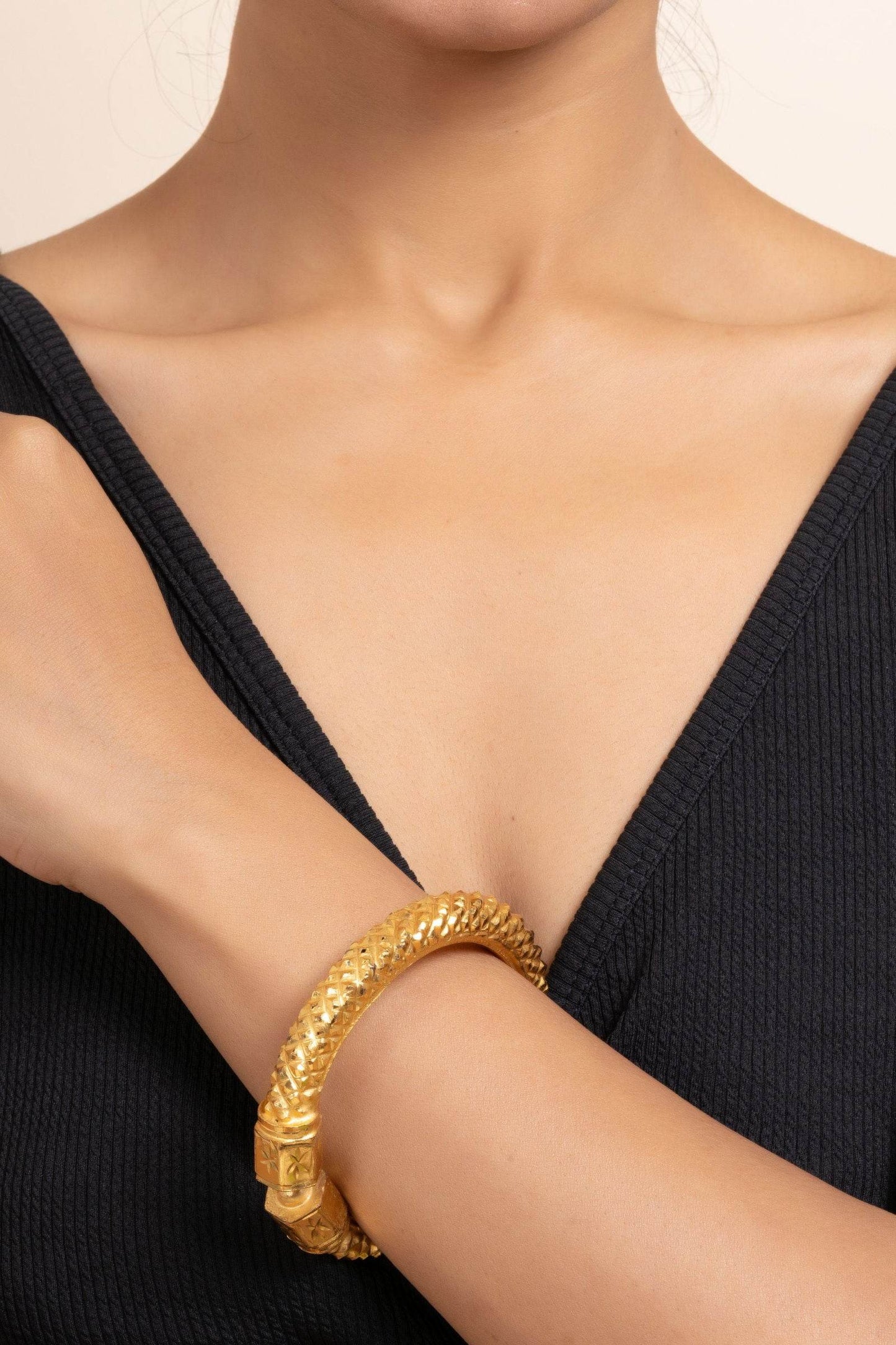 Gold Plated Nakshi Design Bangle - Exquisite Copper Jewelry for All Occasions - Lookandadorn.com