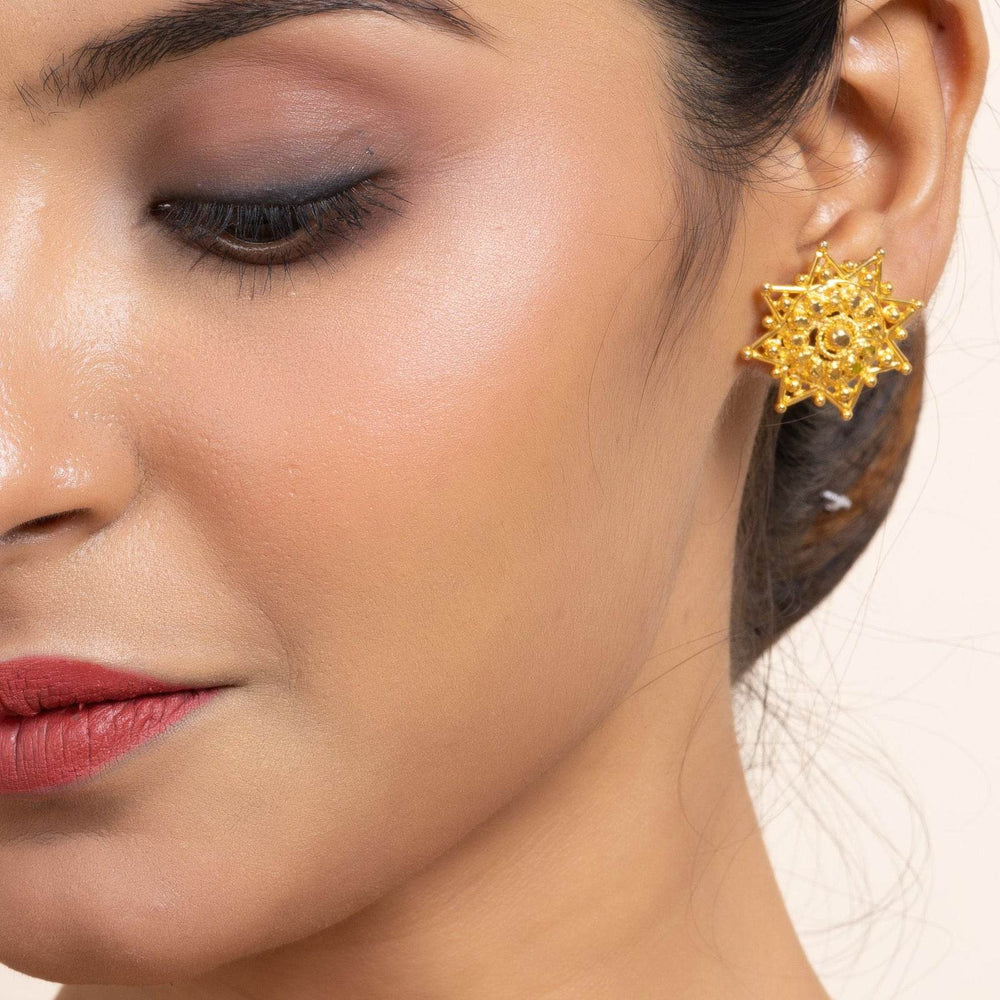 Gold Plated Star Stud Earrings – Copper Jewelry, Non-Allergic, Perfect for All Occasions - Lookandadorn.com