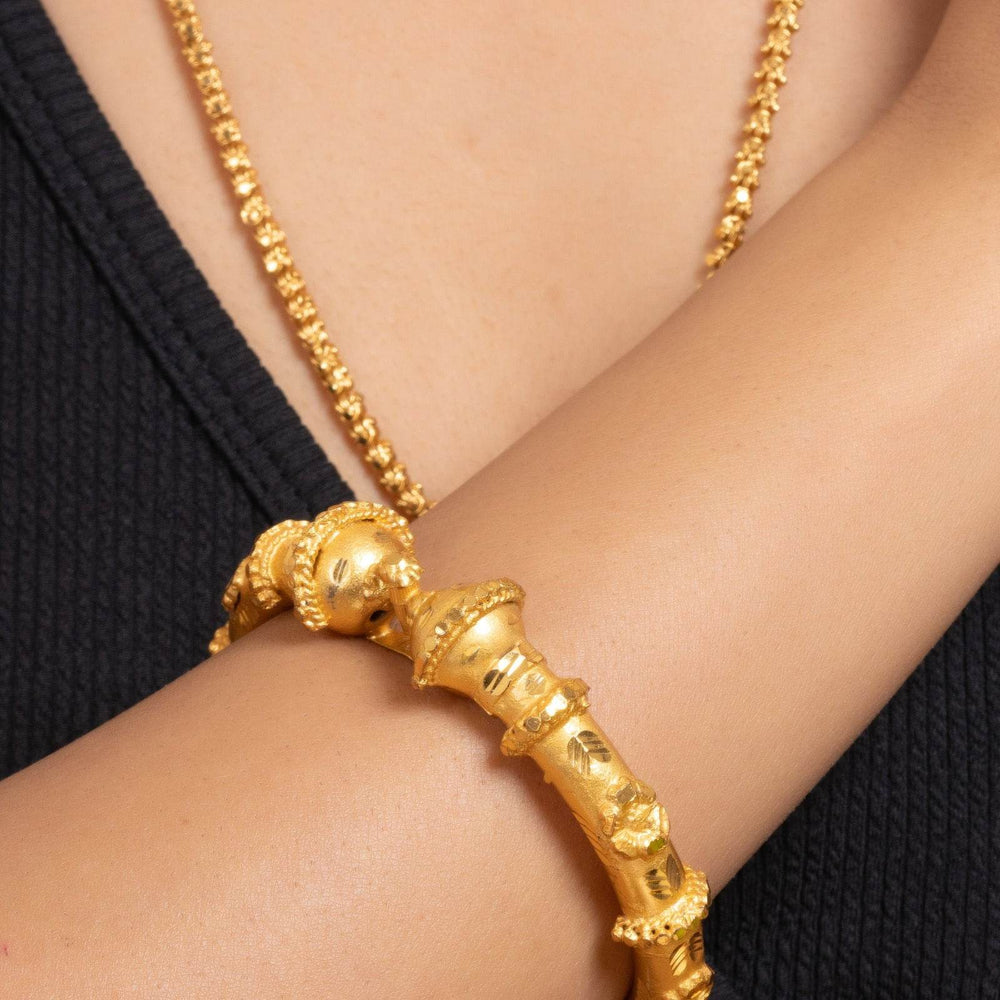 Gold Plated Manipuri Design Bala Bangle – Exquisite Copper Jewelry with 1.5g Gold Plating - Lookandadorn.com