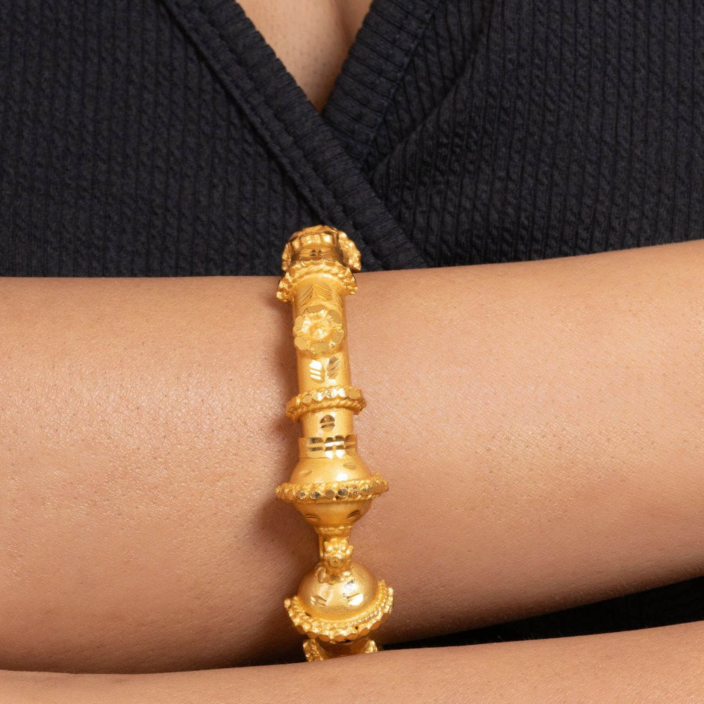 Gold Plated Manipuri Design Bala Bangle – Exquisite Copper Jewelry with 1.5g Gold Plating - Lookandadorn.com