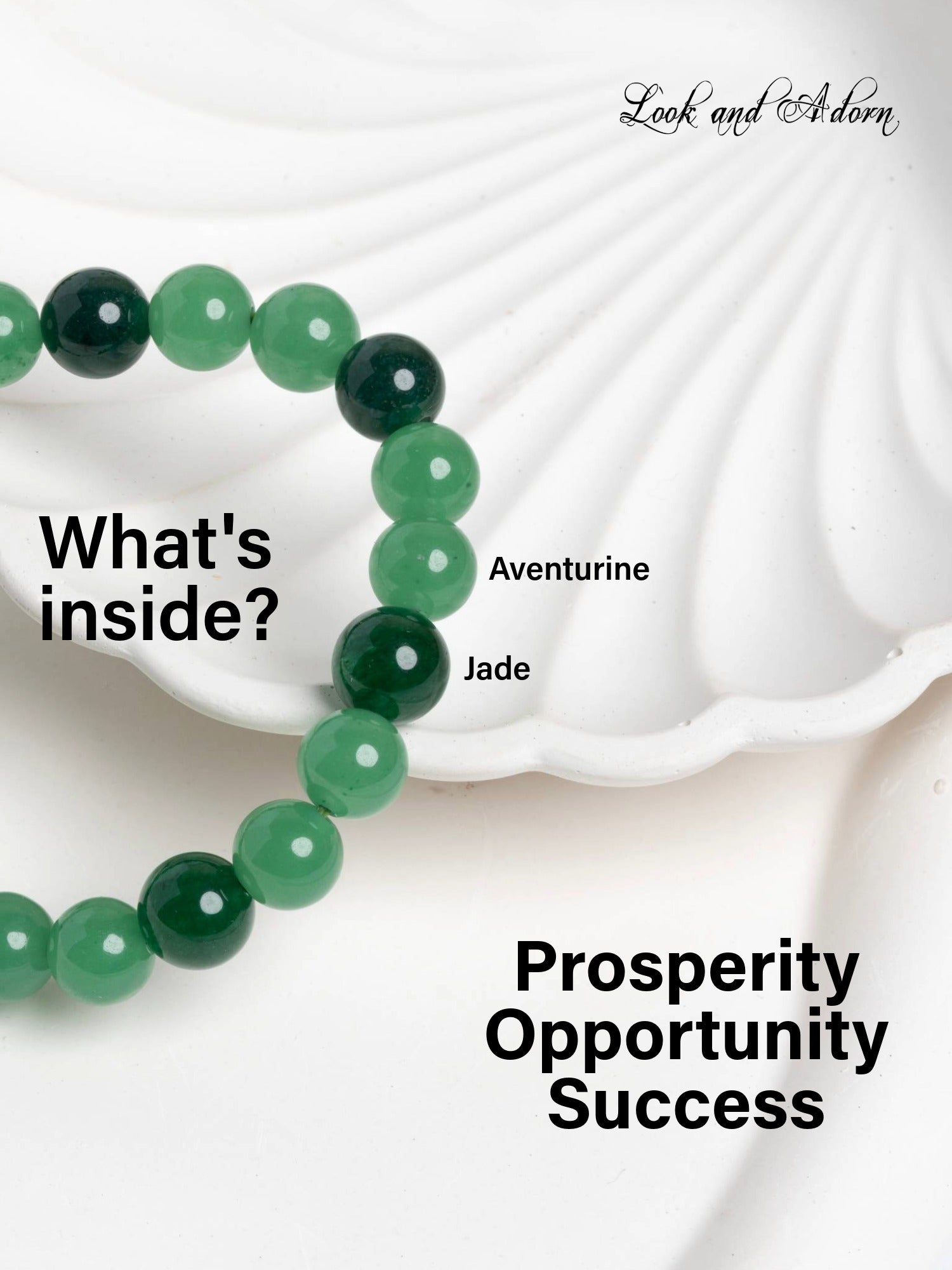 Green Aventurine Jade Prosperity Bracelet LOOK AND ADORN - designed for you