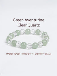 Green Aventurine Clear Quartz Bracelet LOOK AND ADORN - designed for you