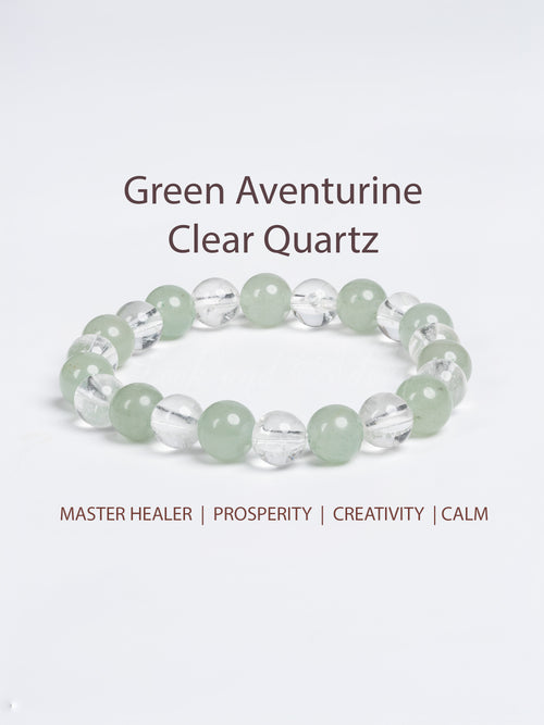 Green Aventurine Clear Quartz Bracelet