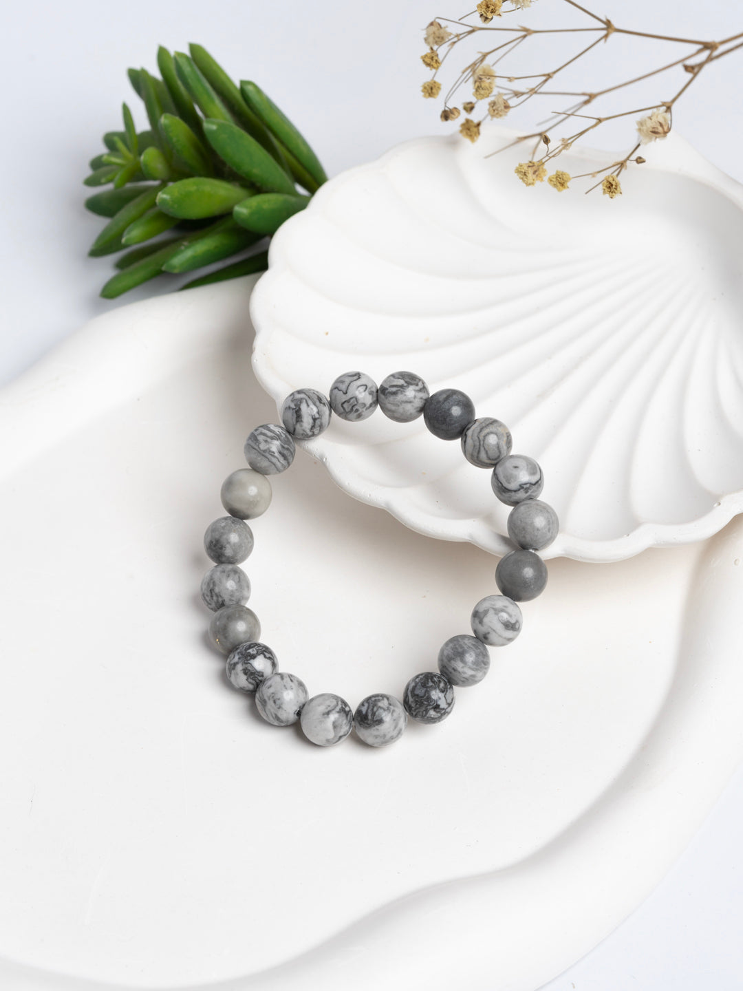 Grey Picasso Map Jasper Bracelet LOOK AND ADORN - designed for you