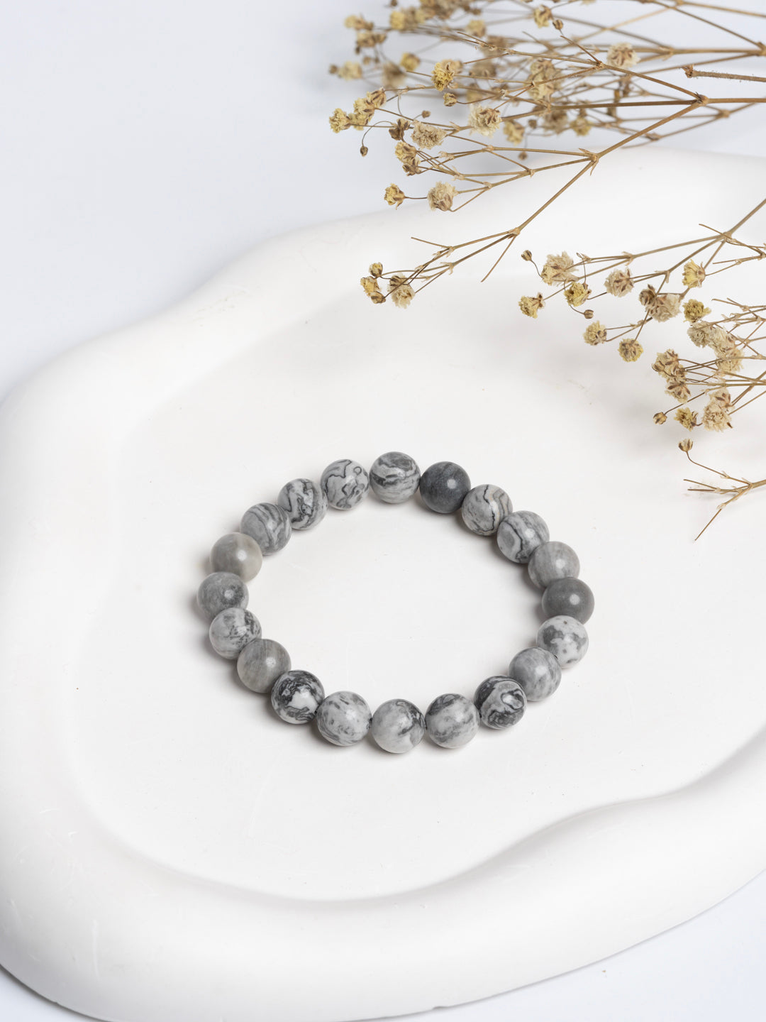 Grey Picasso Map Jasper Bracelet LOOK AND ADORN - designed for you