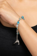 Handmade Bracelets: Blue Semi Precious Onyx Stone with Adjustable Chain for Elegant Style - Lookandadorn.com