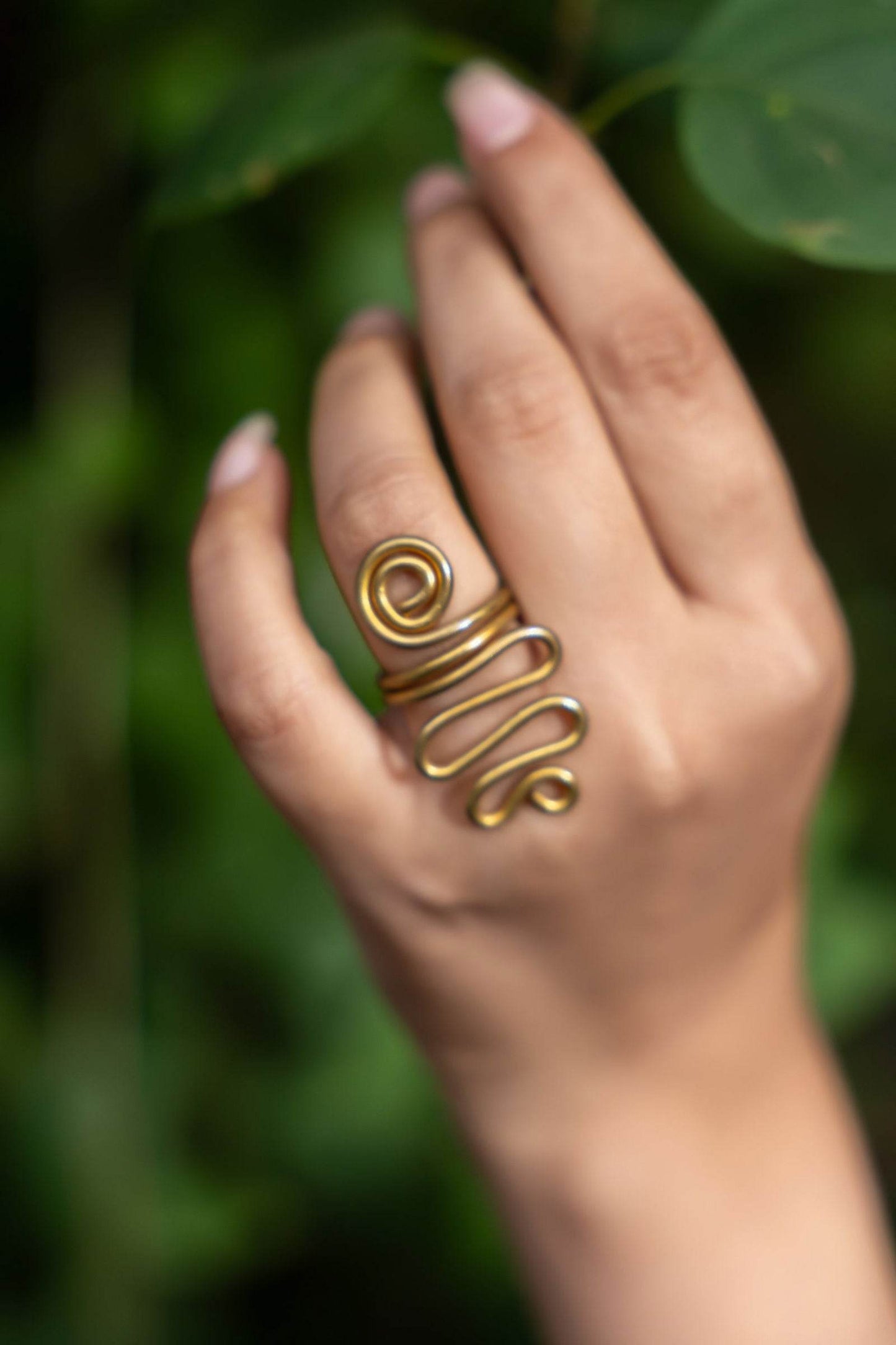 Handmade Adjustable Snake Dokra Brass Ring - Unique Intricate Design for Fashion Enthusiasts - Lookandadorn.com