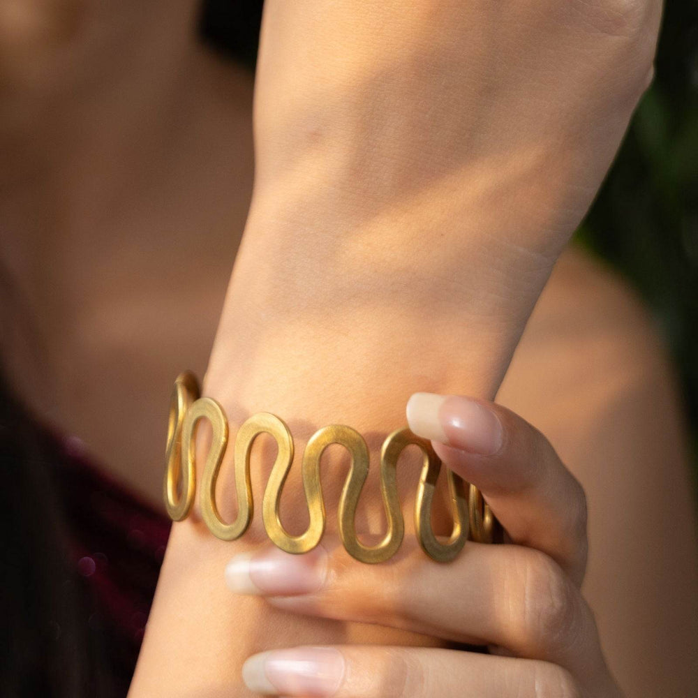 Handmade Dokra Brass Snake Adjustable Bangle - Unique Intricate Design for Any Wrist Size - Lookandadorn.com