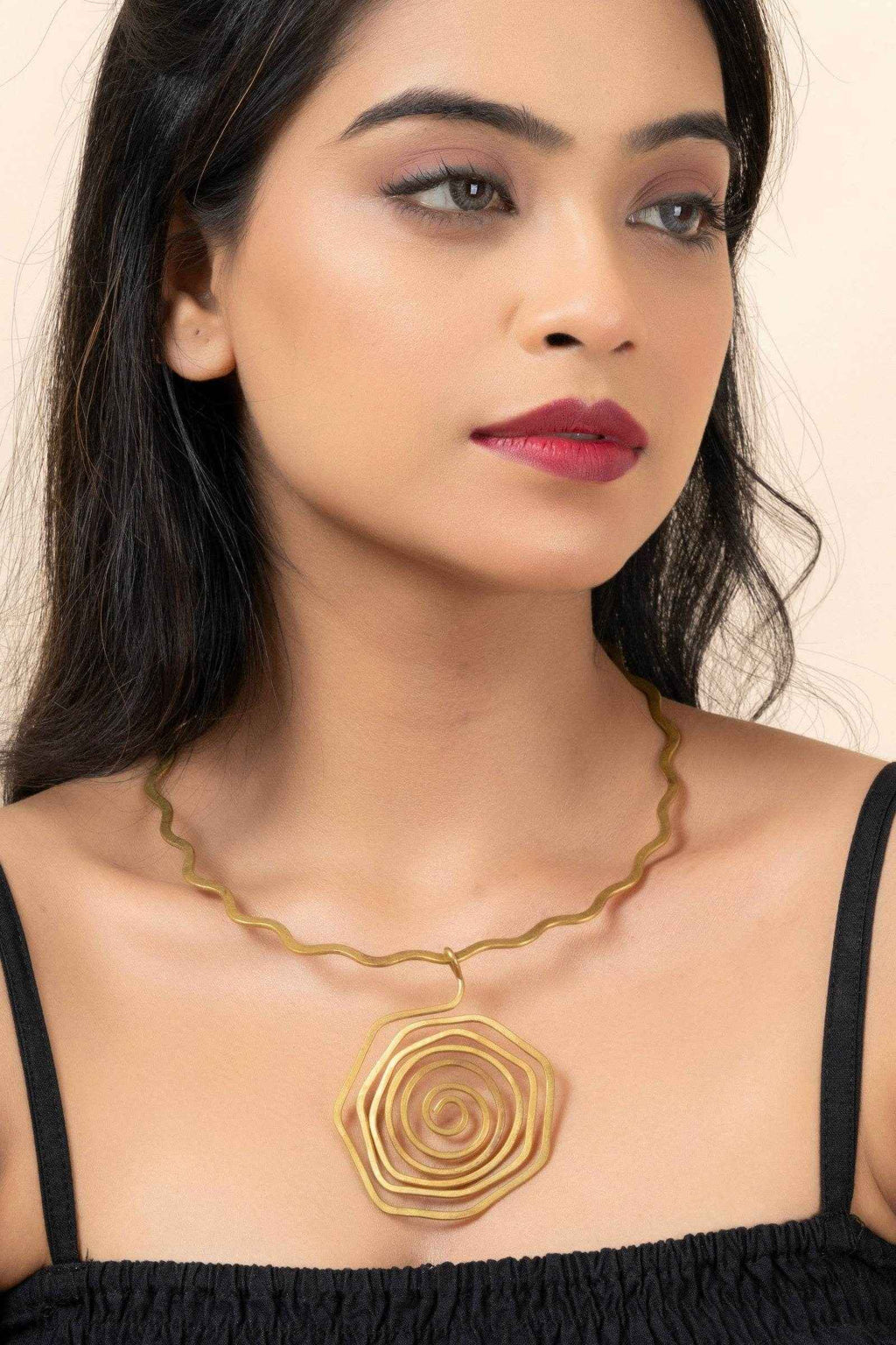 Artisan Handmade Dokra Brass Choker Necklace with Golden Floral Design Jewelry- Timeless Elegance Personified - Lookandadorn.com