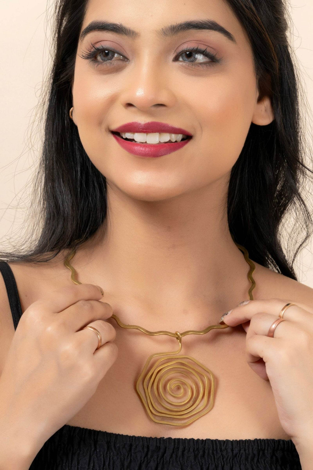 Artisan Handmade Dokra Brass Choker Necklace with Golden Floral Design Jewelry- Timeless Elegance Personified - Lookandadorn.com