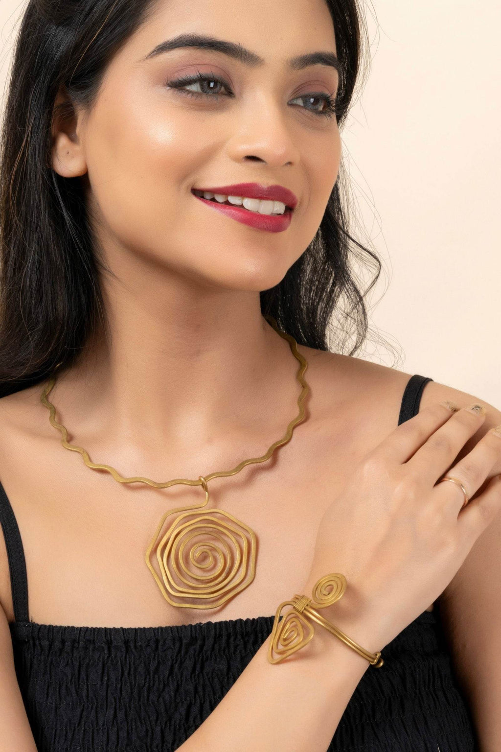Artisan Handmade Dokra Brass Choker Necklace with Golden Floral Design Jewelry- Timeless Elegance Personified - Lookandadorn.com