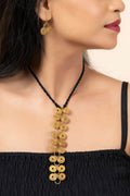 Handmade Dokra Brass Golden Round Spiral Necklace with & Earrings Jewelry Set for Women - Lookandadorn.com