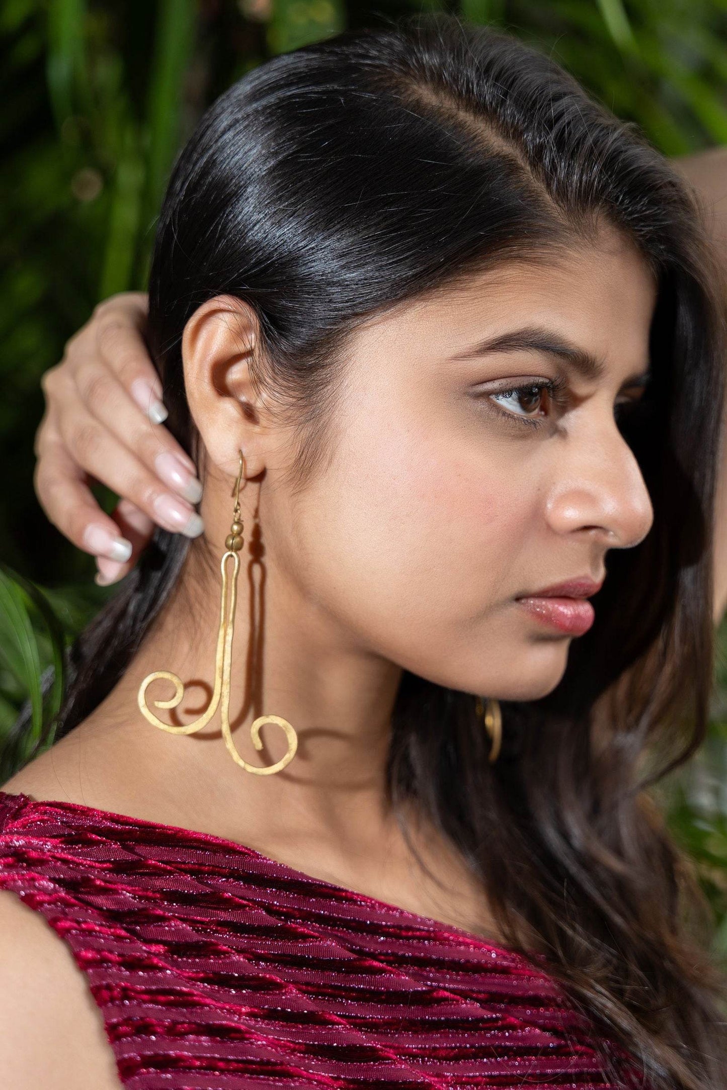 Handmade Dokra Brass Spiral Dangler Earrings - Unique Artisan Crafted Jewelry Piece - Lookandadorn.com