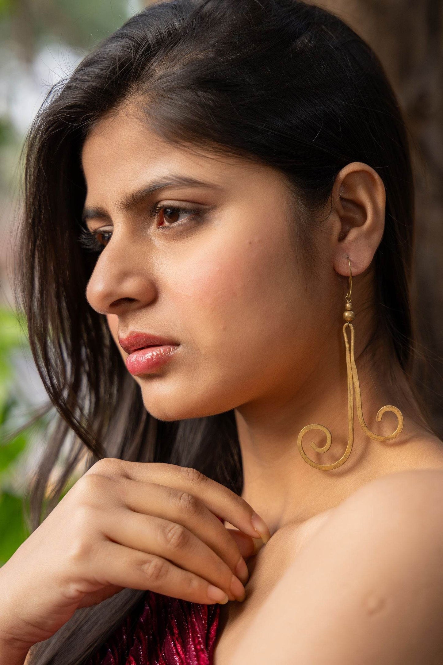 Handmade Dokra Brass Spiral Dangler Earrings - Unique Artisan Crafted Jewelry Piece - Lookandadorn.com