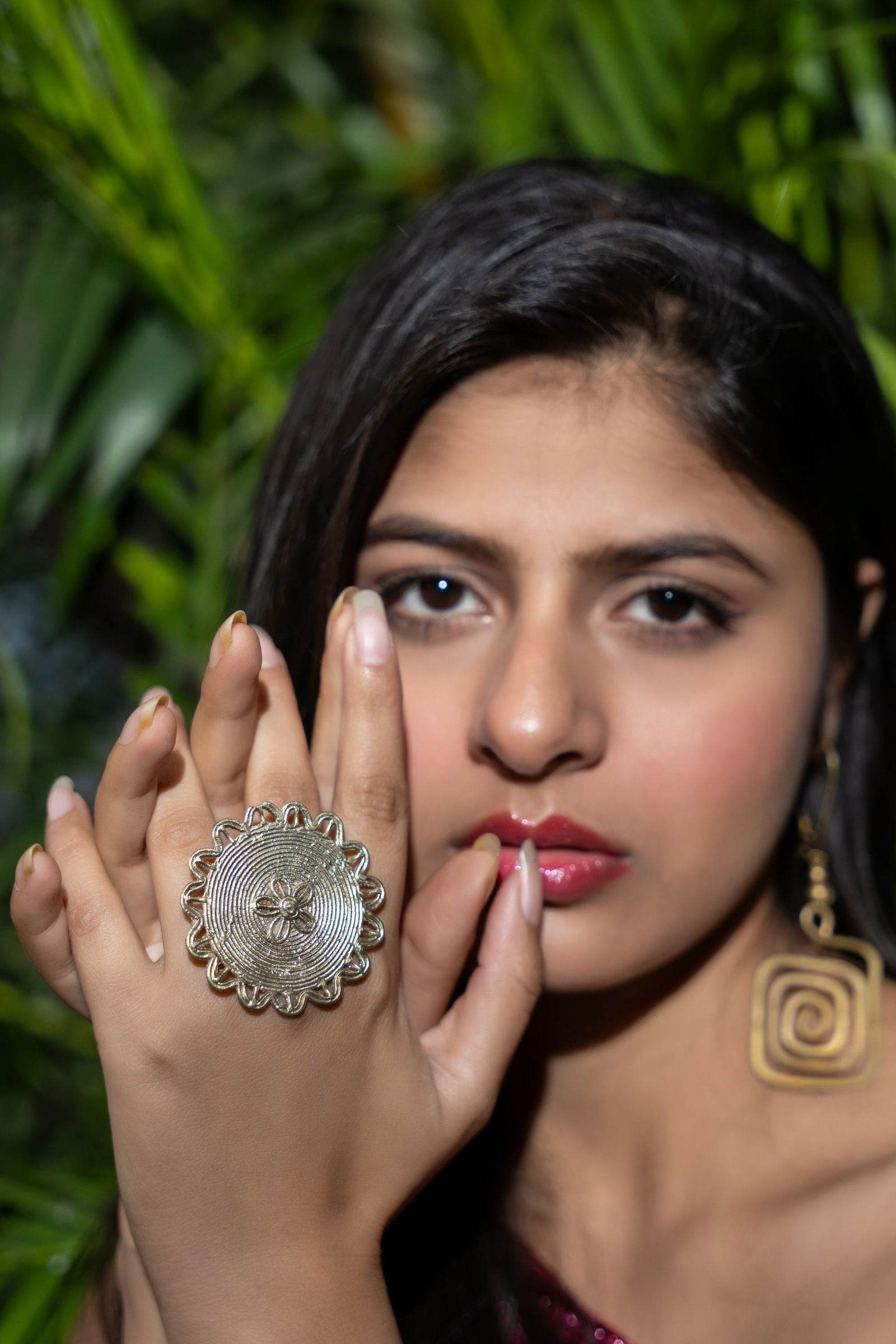 Handmade Floral Dokra Brass Adjustable Finger Ring - Unique Design, Durable Elegance for Any Outfit - Lookandadorn.com