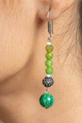 Handmade Green Malachite Onyx Dangle Earrings