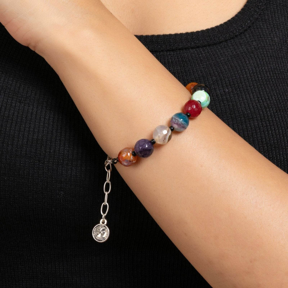 Handmade Multicolor Semi Precious Onyx Bracelets with Adjustable Chain for Women Elegant Styling - Lookandadorn.com