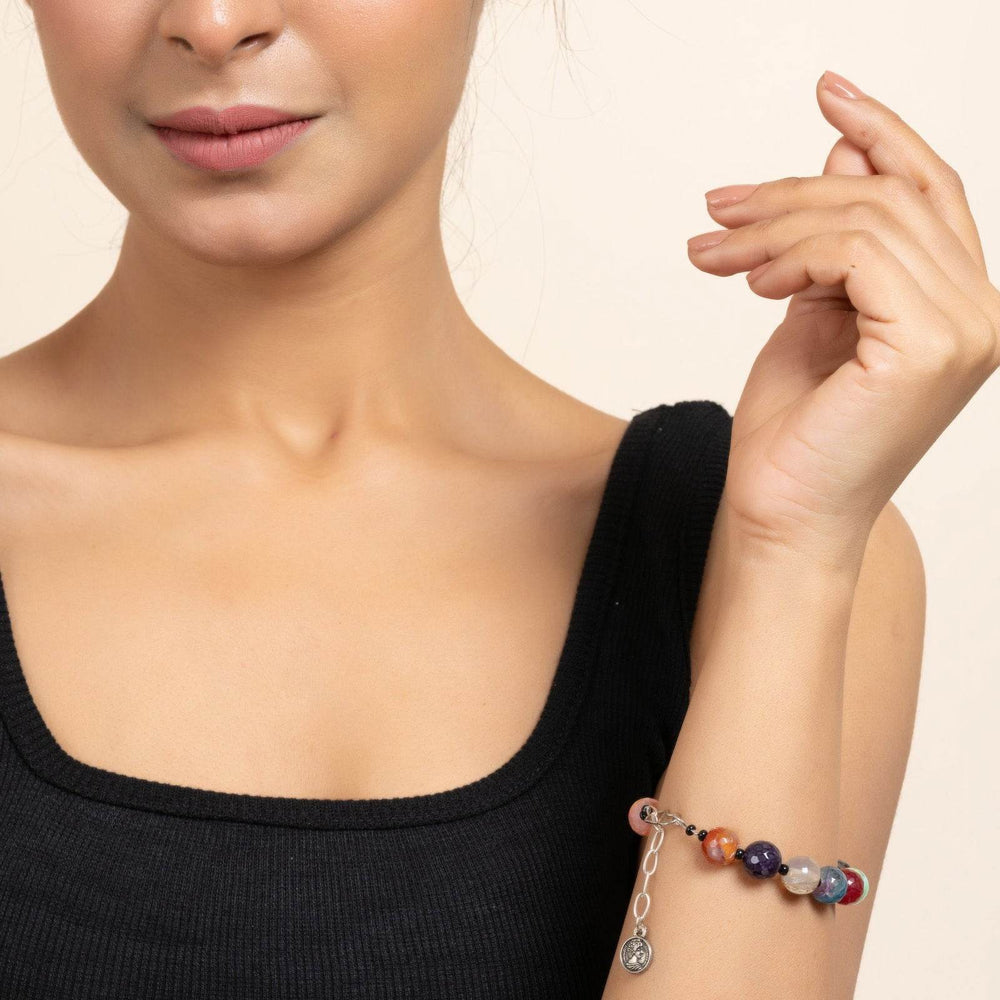 Handmade Multicolor Semi Precious Onyx Bracelets with Adjustable Chain for Women Elegant Styling - Lookandadorn.com