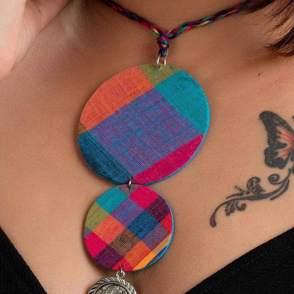 Multicolor Handmade Fabric Jewelry - Lightweight Cotton Neckpiece for Women and Girls - Lookandadorn.com